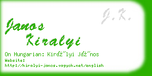 janos kiralyi business card